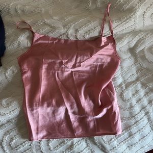 satin / silk pink tank